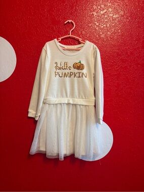 Little Pumpkin White Girls' Tulle Dress